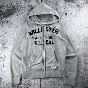 Vintage Y2K Hollister Wave rider So Cal Distressed Full Zip Hoodie Large Big Tag